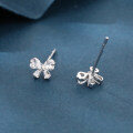 wholesale 925 Sterling Silver Elegant Butterfly Gemstone Earrings: Sparkling Silver Studs On Deep Blue Velvet-0-1
