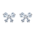 wholesale 925 Sterling Silver Elegant Butterfly Gemstone Earrings: Sparkling Silver Studs On Deep Blue Velvet-0-0
