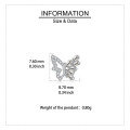 wholesale 925 Sterling Silver Elegant Zircon Butterfly Stud Earrings On Blue Velvet Background-0-3
