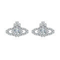 wholesale 925 Sterling Silver Elegant Zircon Crown Earrings: Luxury Jewelry With Timeless Appeal-0-0