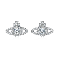 wholesale 925 Sterling Silver Elegant Zircon Crown Earrings: Luxury Jewelry With Timeless Appeal-undefined