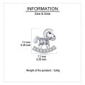 wholesale 925 Sterling Silver Rocking Horse Zircon Stud Earrings In Sterling Silver-0-3