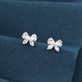 wholesale 925 Sterling Silver Butterfly Zircon Stud Earrings In Elegant Dark Blue Velvet Setting-0-1