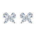 wholesale 925 Sterling Silver Butterfly Zircon Stud Earrings In Elegant Dark Blue Velvet Setting-0-0
