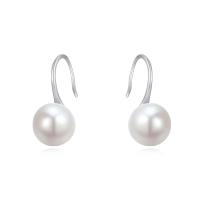 wholesale 925 Sterling Silver Elegant Pearl Drop Earrings In Sterling Silver-undefined