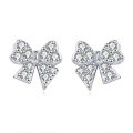 wholesale 925 Sterling Silver Elegant Butterfly Zircon Earrings On Dark Blue Velvet Background-0-4