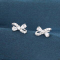 wholesale 925 Sterling Silver Elegant Zircon Bow Earrings In Sterling Silver – Luxury Fashion Accessory-0-4