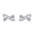 wholesale 925 Sterling Silver Elegant Zircon Bow Earrings In Sterling Silver – Luxury Fashion Accessory-0-5