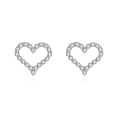 wholesale 925 Sterling Silver Elegant Heart-shaped Zircon Accent Silver Stud Earrings-0-5