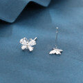 wholesale 925 Sterling Silver Elegant Zircon Floral Stud Earrings-0-1
