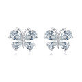 wholesale 925 Sterling Silver Elegant Zircon Floral Stud Earrings-0-0