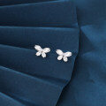 wholesale 925 Sterling Silver Elegant Butterfly Crystal Stud Earrings In Sterling Silver-0-1