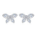 wholesale 925 Sterling Silver Elegant Butterfly Crystal Stud Earrings In Sterling Silver-0-4