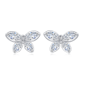 wholesale 925 Sterling Silver Elegant Butterfly Crystal Stud Earrings In Sterling Silver-0-0