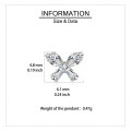 wholesale 925 Sterling Silver Butterfly Zircon Stud Earrings In Plated with White Gold-0-3