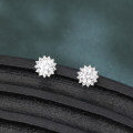 wholesale 925 Sterling Silver Elegant Silver Floral Zircon Earrings - Luxury Studs-0-4