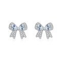 wholesale 925 Sterling Silver Elegant Crystal Bow Earrings-0-5