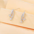 wholesale 925 Sterling Silver Elegant Stellar Zircon-encrusted Silver Drop Earrings-0-5