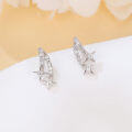 wholesale 925 Sterling Silver Elegant Stellar Zircon-encrusted Silver Drop Earrings-0-4