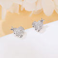 wholesale 925 Sterling Silver Heart-shaped Zircon Earrings With Star Accent-0-5