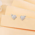 wholesale 925 Sterling Silver Heart-shaped Zircon Earrings With Star Accent-0-4