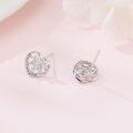 wholesale 925 Sterling Silver Eternal Love Zircon Heart Earrings In Plated with White Gold-0-4