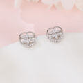wholesale 925 Sterling Silver Eternal Love Zircon Heart Earrings In Plated with White Gold-0-3