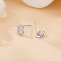 wholesale 925 Sterling Silver Elegant Square Zircon Stud Earrings With Hollow Design-0-1