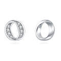 wholesale 925 Sterling Silver Elegant Interlocking Circle Stud Earrings With Zircon Accents-0-0