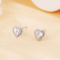 wholesale 925 Sterling Silver Eternal Love Heart-shaped Zircon Earrings With Sparkling Accents-0-5