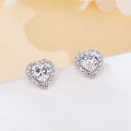 wholesale 925 Sterling Silver Eternal Love Heart-shaped Zircon Earrings With Sparkling Accents-0-4