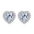 wholesale 925 Sterling Silver Eternal Love Heart-shaped Zircon Earrings With Sparkling Accents-0-1