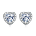 wholesale 925 Sterling Silver Eternal Love Heart-shaped Zircon Earrings With Sparkling Accents-0-0