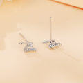 wholesale 925 Sterling Silver Elegant Zircon Wing Earrings: Luxurious Statement Jewelry-0-5