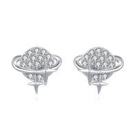 wholesale 925 Sterling Silver Celestial Sphere Earrings With Zircon Accents-