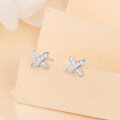 wholesale 925 Sterling Silver Elegant Zircon Cross Earrings In Sterling Silver-0-4