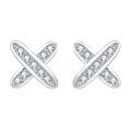 wholesale 925 Sterling Silver Elegant Zircon Cross Earrings In Sterling Silver-0-1