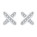 wholesale 925 Sterling Silver Elegant Zircon Cross Earrings In Sterling Silver-0-0