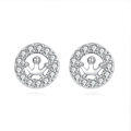 wholesale 925 Sterling Silver Elegant Crown Motif Zircon Accent Stud Earrings In Sterling Silver-0-0
