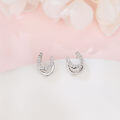 wholesale 925 Sterling Silver **title:** Elegant Horseshoe Zircon Stud Earrings In Sterling Silver-0-4