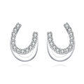wholesale 925 Sterling Silver **title:** Elegant Horseshoe Zircon Stud Earrings In Sterling Silver-0-1