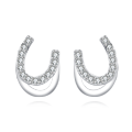 wholesale 925 Sterling Silver **title:** Elegant Horseshoe Zircon Stud Earrings In Sterling Silver-0-0