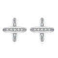 wholesale 925 Sterling Silver Elegant Zircon Earrings With Symmetrical Prong Setting-0-1