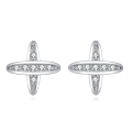 wholesale 925 Sterling Silver Elegant Zircon Earrings With Symmetrical Prong Setting-0-0