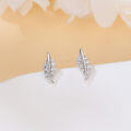 wholesale 925 Sterling Silver **zircon Leaf Earrings In Sterling Silver: Modern Luxury Jewelry**-0-5