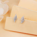 wholesale 925 Sterling Silver **zircon Leaf Earrings In Sterling Silver: Modern Luxury Jewelry**-0-4