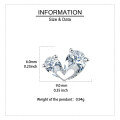 wholesale 925 Sterling Silver Triple Zircon Heart Earrings In Plated with White Gold Setting-0-3