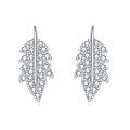 wholesale 925 Sterling Silver Elegant Zircon Leaf Earrings: A Symphony Of Luxury And Nature-0-1