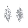 wholesale 925 Sterling Silver Elegant Zircon Leaf Earrings: A Symphony Of Luxury And Nature-0-0