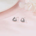 wholesale 925 Sterling Silver Elegant Triangular Zircon Stud Earrings In Silver-plated Metal-0-1